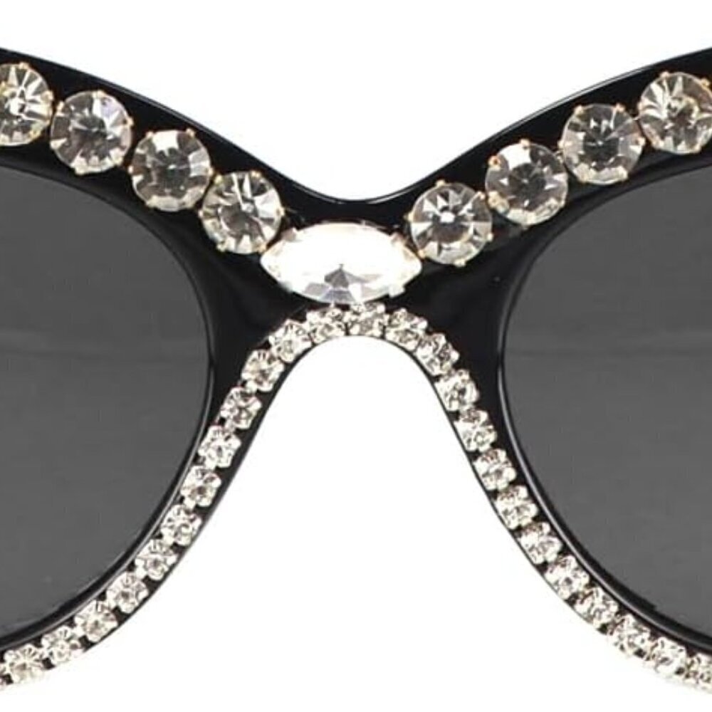 Retro Cat Eye Sunglasses Women UV400 Protection Rhinestone Bling Sun Glasses